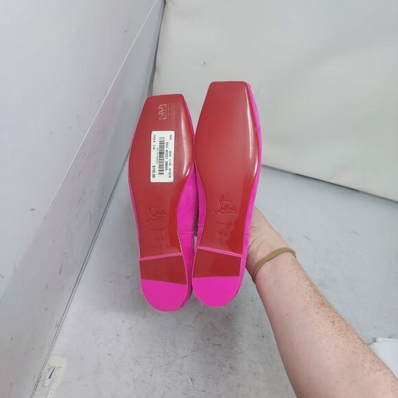 Christian Louboutin Pink Mamadrague Square Toe Ballet Flat Shoe - Picture 2 of 11